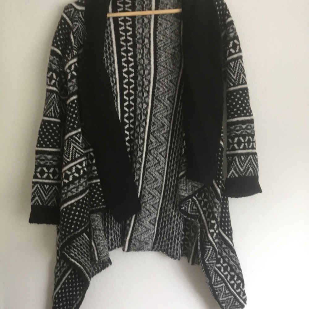 Black and white sweater cardigan
